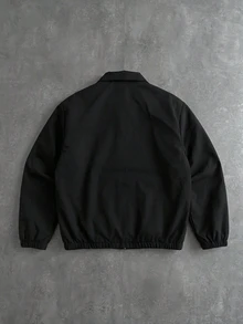 SHEIN Teen Boy Autumn Casual Versatile Solid Color Jacket - Black - View 2