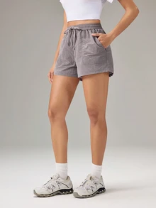 OutZeal Women Sports Shorts Gym Workout Hiking Lightweight Drawstring Waist Active Bottom Spring Summer - Mauve Purple - View 6