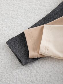 SHEIN Vintaside Kids 3件組男嬰長袖連身衣，親膚柔軟保暖，簡約百搭，穿脫方便，貼合嬰兒身形，不限制活動，適合疊穿與日常外出 - 彩色 - 查看 5