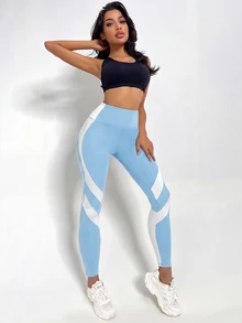 Easithlete Easithlete 女款拼色高腰日常健身運動緊身褲 - 彩色 - 查看 6