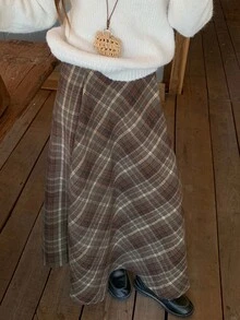 DAZY Women's Fashion High-Waist Plaid Skirt Fall - Multicolor - View 7
