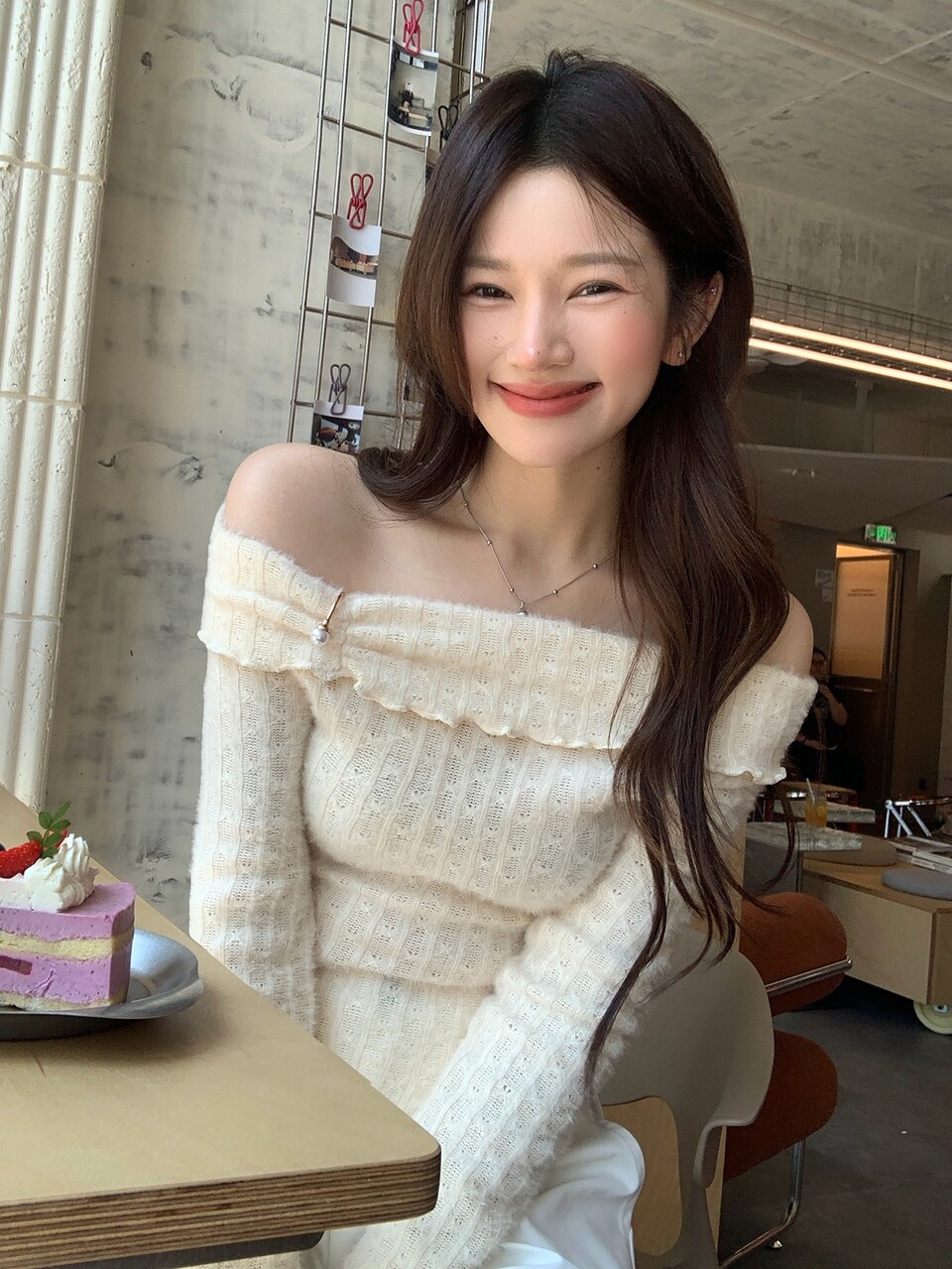 Women's Off-Shoulder Ruffle Trim Long Sleeve T-Shirt, Elegant Youthful Style