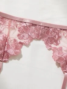 Spicy Aura 女款性感內衣藍色4件套 - 西瓜粉 - 查看 7