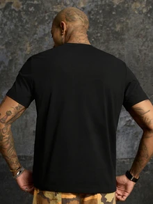 BATMAN X SHEIN Men's Summer Casual Printed Short Sleeve T-Shirt - Black - View 2