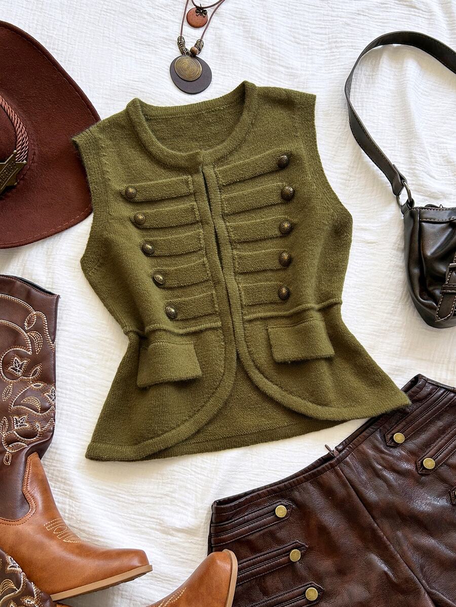 Soleia Women's Short Spring/Summer Fashion Sweater - Green - View 1