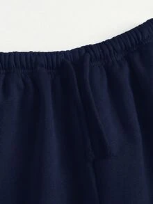 SHEIN Tween Girl Casual Versatile Solid Color Sweatpants - Royal Blue - View 5