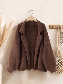Rusticease Plus Size Women's Solid Color Casual Versatile Daily Wear Cardigan - Multicolor - View 10