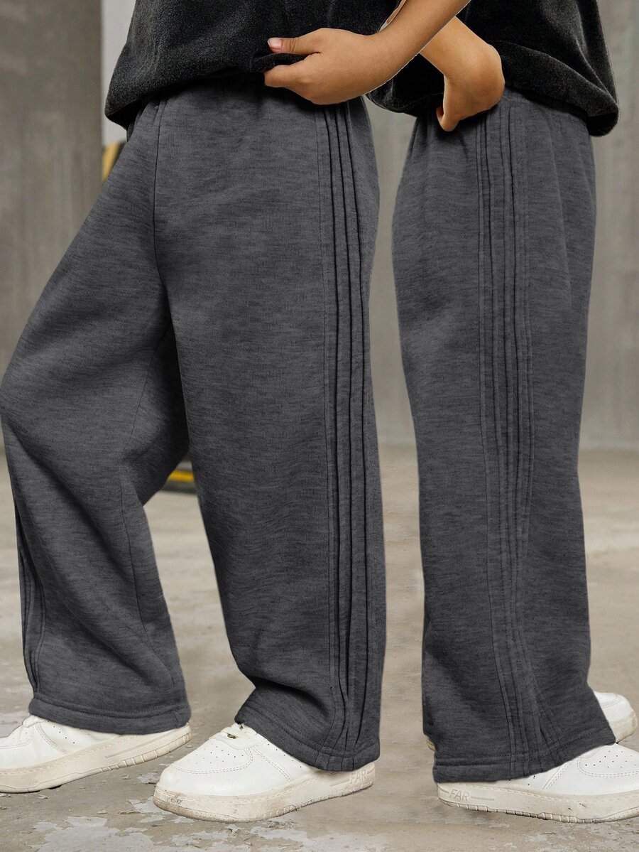 SHEIN Boys Clothes Simple Street For Sports Suitable For School - Dark Grey - View 1
