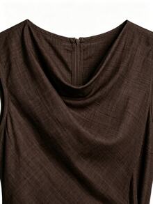 Franclia Women's Solid Color Sleeveless Romper - Brown - View 5