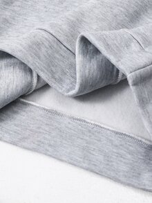 SHEIN 青少年男孩 2件組休閒灰色連帽衛衣與運動長褲，附3D字母印花，適合秋冬返校季節 - 淺灰色 - 查看 6