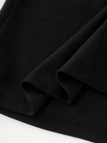 EMERY ROSE Women's Solid Color Casual Versatile Daily Travel Overcoat - Black - View 3