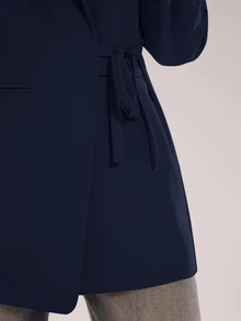 SHEIN BAE 女款百搭時尚長袖西裝外套，適合商務辦公 - 藏蓝色 - 查看 8