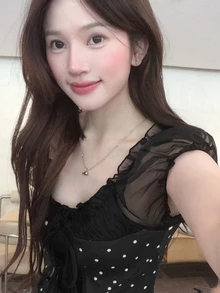 DAZY 女款夏季 2 合 1 荷葉邊蝴蝶結肩帶短袖 T 恤 - 黑色 - 查看 6