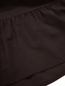 GlowEve CURVE Plus Size Minimalist Drawstring Waist Pleated Skirt Fall - Brown - View 7