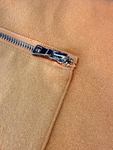Balvessa Casual Commute Elegant Daily Wear Loose Fit Long Thigh Length Hooded Jacket With Pockets Camel Color Spring Autumn Winter Long Sleeve Zipper Pockets - Camel - View 6