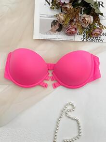 DesireSculpt 女款無肩帶鋼圈內衣，1件裝 - 玫紅色 - 查看 5