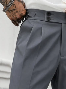 Manfinity Homme Men's Black Flared Fashion Casual Pants - Grey - View 3