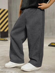 SHEIN Boys Clothes Simple Street For Sports Suitable For School - Dark Grey - View 2