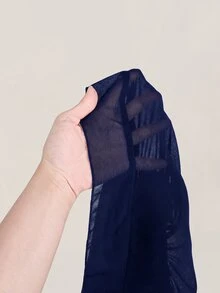 SHEIN ICON 女款大尺碼荷葉邊雪紡細肩帶背心 - 藏蓝色 - 查看 9