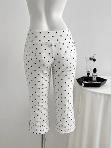 Flirla 6-Inch Women's Polka Dot Casual Denim Skinny Pants - Multicolor - View 2