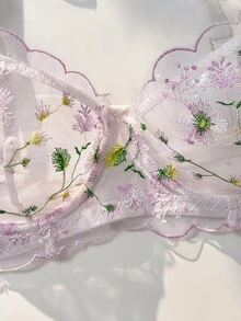 PetitDoll 1pc Women's Underwire Embroidered Bra - Multicolor - View 3