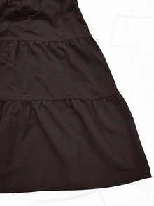 GlowEve CURVE Plus Size Minimalist Drawstring Waist Pleated Skirt Fall - Brown - View 4