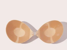 Lignisse Breathable Sticky Bra With Ventilation Design, Invisible Strapless Self-Adhesive Push Up Silicone Bra For Women Backless Deep V Summer Party Dress - Apricot - View 11