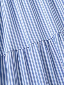 Rusticease Plus Size Women's Blue And White Pleated Casual Elegant Tropical Vacation Party Brunch Formal Dress Fall Country Clothing 2026 - Blue and White - View 5