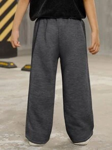 SHEIN Boys Clothes Simple Street For Sports Suitable For School - Dark Grey - View 5