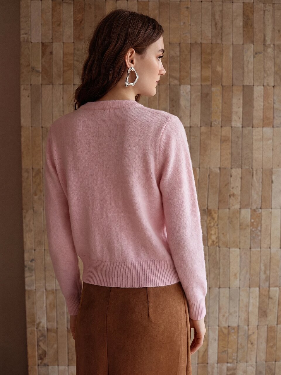 MOTF WOMEN'S AUTUMN/WINTER FLORAL RHINESTONE CARDIGAN SWEATER