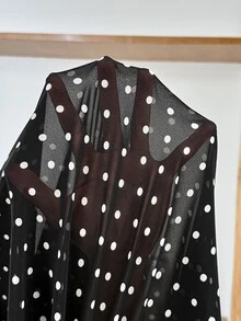 SHEIN فستان حمل بنقاط بولكا كاجوال يومي صيفي للسفر - الأسود - مشاهدة 4