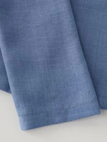 LUMIGAL Setelan 2 Potong Atasan Biru Efek Denim Wanita + Celana Panjang Biru Lurus - Biru - View 4