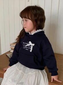 DAZY Baby Girls Hooded Casual Long Sleeve Sweatshirt - Blue - View 7