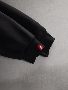 STYNVO 男士刺繡拉鍊長袖連帽衛衣 - 黑色 - 查看 4