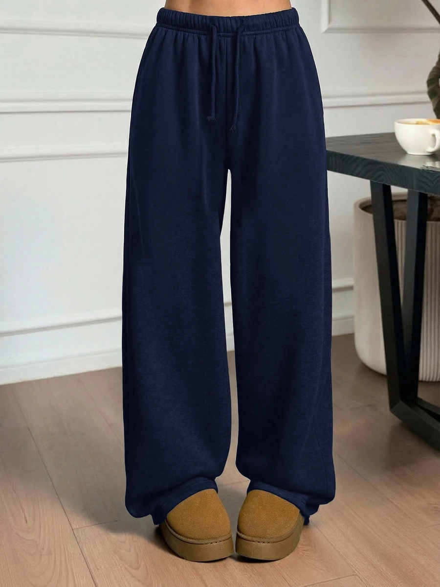 SHEIN Tween Girl Casual Versatile Solid Color Sweatpants - Royal Blue - View 1