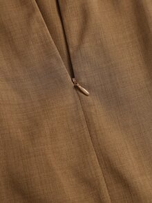 Sweetra Early Autumn New Asymmetrical Hem Waist Buckle Design Gentle Elegant Daily Office Brunch Party Versatile Korean Style Women's Long Skirt Coffee Brown - Khaki - View 3