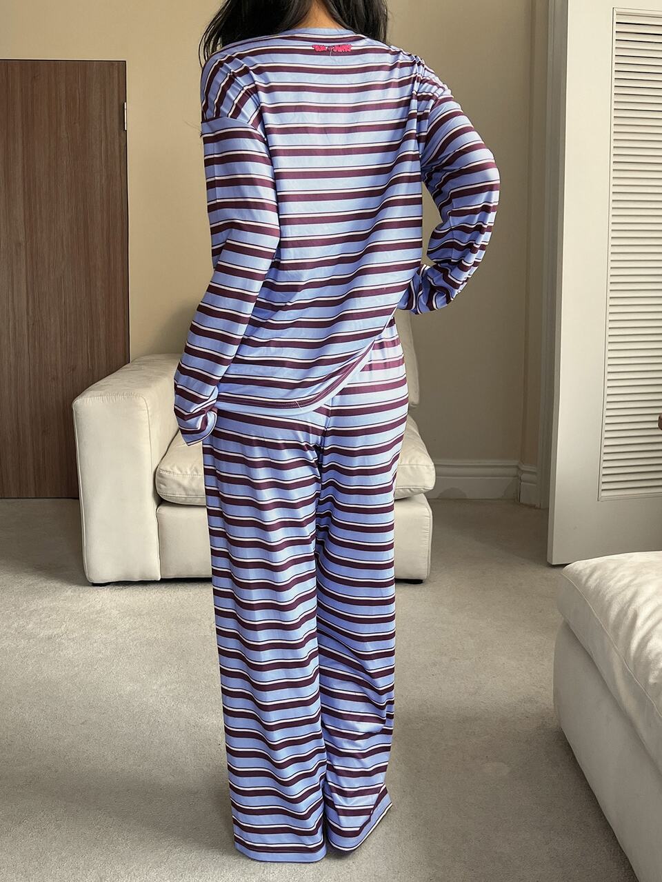 TOM AND JERRY X DAZY Autumn/Winter Striped Print Loose Fit Women's Pajama Set