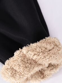 SHEIN 小男孩裝飾拼接連帽長袖外套與彈性腰長褲 2件套 - 黑色 - 查看 5