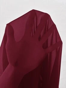 Shapeblank 大尺碼女款春夏時尚休閒浪漫優雅寬鬆涼爽舒適雪紡防曬開襟外套酒紅色上衣早午餐正式場合 - 酒紅色 - 查看 11