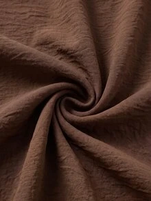 Shapeblank Plus Size Vintage Ruffle Trim Asymmetrical Hem Blouse - Mocha Brown - View 9