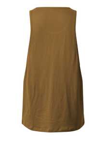 Manfinity Dauomo Men's Solid Color Round Neck Casual Versatile Tank Top - Camel - View 2