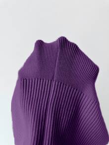 SHEIN Raffinéa Y2K Elegant Outdoor Knit Pullover Sweater For Travel, Commute, Holiday And Daily Wear - Purple - View 7