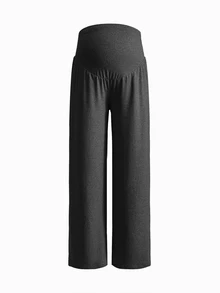 Modmama Maternity Solid Color Adjustable Waist Wide Leg Loose Long Pants - Multicolor - View 12
