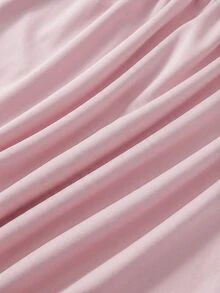 Sweetra Women's Pink 2 Pieces Sports Set, Bow Print Pleated Cropped Long Sleeve Top, Elastic Waist Split Hem Wide Leg Pants - Pink - View 6
