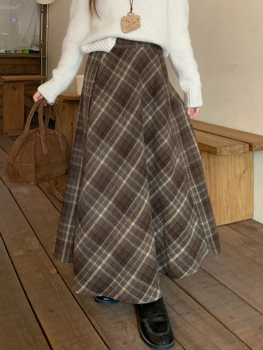 DAZY Women's Fashion High-Waist Plaid Skirt Fall - Multicolor - View 1