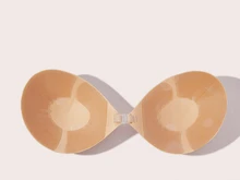 Lignisse Breathable Sticky Bra With Ventilation Design, Invisible Strapless Self-Adhesive Push Up Silicone Bra For Women Backless Deep V Summer Party Dress - Apricot - View 8