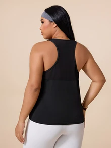SHEIN Rhythm Era Women's Plus Size Solid Color Casual Versatile Daily Gym Travel Sports T-Shirt Black Autumn Fall - Black - View 6