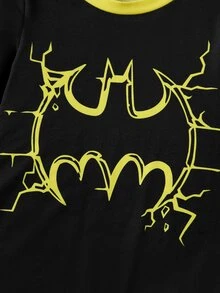 BATMAN X SHEIN Baby Boy Crew Neck Long Sleeve Casual Jumpsuit - Multicolor - View 4