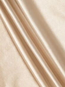 GlowEve CURVE 大尺碼優雅抓皺蕾絲拼接荷葉邊緊身裙 - 香檳色 - 查看 4