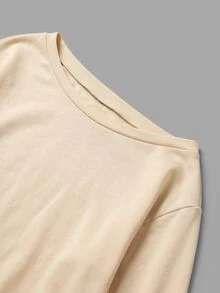 Sweetra Women's Sports Yoga Outdoor Gym Long Sleeve Asymmetric Shoulder Sweatshirt Loose Casual - Yellow - View 3
